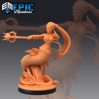 mermaid staff scepter siren ocean water encounter classic creature epic-miniatures Tabletop Characters & Creatures Store fantasy medieval monster rpg sea warhammer sla enemy tabletop dungeon underwater dnd pathfinder npc pre-supported supported pre 3d print model - Mito3D