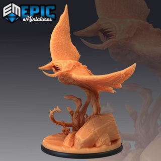 manta ray swimming ocean encounter wild sea creature epic-miniatures Tabletop Characters & Creatures Store fantasy medieval monster rpg warhammer water sla enemy tabletop dungeon underwater dnd pathfinder npc pre-supported supported pre ixitxachitl 3d print model - Mito3D