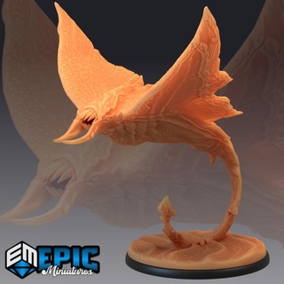 manta ray sting swimming ocean encounter wild sea creature epic-miniatures Tabletop Characters & Creatures Store fantasy medieval monster rpg warhammer water sla enemy tabletop dungeon underwater dnd pathfinder npc pre-supported supported pre ixitxachitl 3d print model - Mito3D