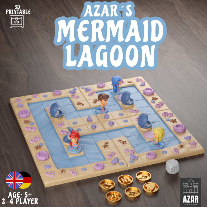 sirena laguna completar juego mesa florian azar tablero juegos Tienda niños fantasía pez mar agua Juego 3D print model - Mito3D