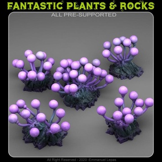 submarino extraterrestre ligero bombillas fantástico plantas rocas mesa 3D imprimible terreno Tienda Sci Fi tribu Déjalo 3d print model - Mito3D