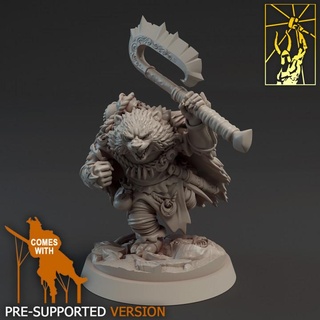 gloomvale berserker titan forge miniatures Tabletop Characters & Creatures Fantasy Universe Store animal beast soldier warrior champion chaos beastmen 3d print model - Mito3D