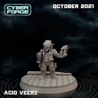 Siber dövme vahşi Uzay asit veerx titan minyatürler masaüstü karakterler yaratıklar Sci Fi Evren mağaza cin punk Steampunk kelle avcısı paralı silahşör Kabadayı yeşillik nişancı 3d print model - Mito3D