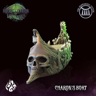 charon's boat & docks crippled god foundry Tabletop Characters Creatures Fantasy Universe Vehicles Machines fantasy undead patreon souls dnd charon cgf acheron necromanteion 3d print model - Mito3D