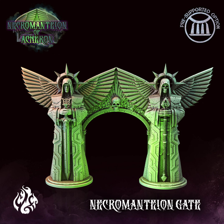 necromanteion gates crippled god foundry  Tabletop Tabletop accessories Tabletop 3D Printable Terrain Tabletop Tabletop 3D Printable Terrain Fantasy Terrain fantasy god modular rpg terrain wings angel death statues wargame patreon dnd foundry gates crippled cgf acheron necromanteion  3D print model - Mito3D