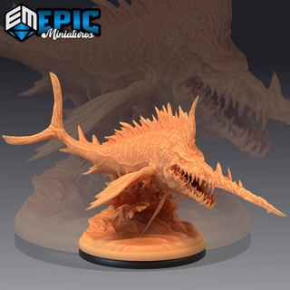 sword fish ocean & sea creature water encounter epic-miniatures Store fantasy medieval monster rpg warhammer sla enemy tabletop dungeon dnd pathfinder npc pre-supported supported pre 3d print model - Mito3D
