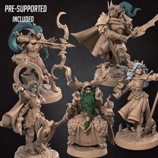 night elves pack bite bullet Tabletop Characters & Creatures Store archer elf fighter modular sword magic miniature moon staff warcraft wow boardgame bow tabletop ranger paladin patreon spell rogue greatsword dnd sorceress chakram druid nightelves nelf nelves archdruid 3d print model - Mito3D