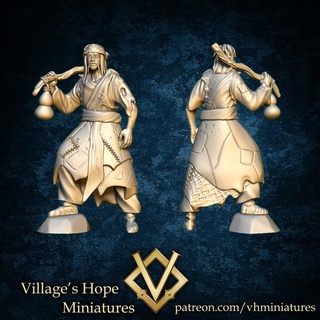 wuxia beggar chinese village's hope miniatures Scan the World Asia Tabletop Characters & Creatures Fantasy Universe rpg miniature minis dnd ttrpg trpg 3d print model - Mito3D