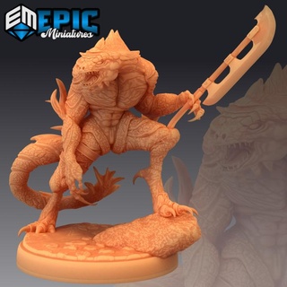 seafolk brute sword water folk race ocean & sea encounter epic-miniatures Store fantasy medieval monster rpg warhammer sla enemy tabletop dungeon dnd pathfinder npc pre-supported supported pre 3d print model - Mito3D