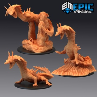 ocean terror set sea & water encounter underwater creature epic-miniatures Store fantasy medieval monster rpg warhammer sla enemy tabletop dungeon dnd pathfinder npc pre-supported supported pre 3d print model - Mito3D