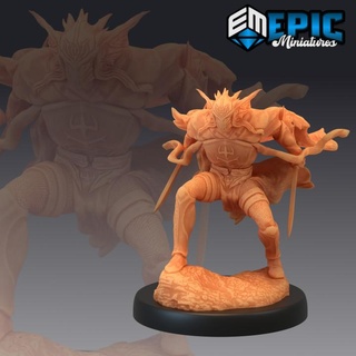 atlantean knight sword underwater encounter sea & ocean warrior epic-miniatures Store fantasy medieval monster rpg warhammer sla enemy tabletop dungeon dnd pathfinder npc pre-supported supported pre 3d print model - Mito3D