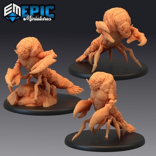 lobster folk set humanoid sea creature underwater ocean encounter epic-miniatures Store fantasy medieval monster rpg warhammer water sla enemy tabletop dungeon dnd pathfinder npc pre-supported supported pre yurian 3d print model - Mito3D