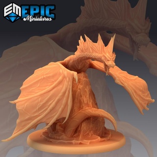 winged sea serpent angry ocean creature water encounter epic-miniatures Store fantasy medieval monster rpg warhammer sla enemy tabletop dungeon dnd pathfinder npc pre-supported supported pre 3d print model - Mito3D