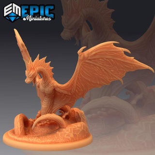 winged sea serpent attacking ocean creature water encounter epic-miniatures Store fantasy medieval monster rpg warhammer sla enemy tabletop dungeon dnd pathfinder npc pre-supported supported pre 3d print model - Mito3D
