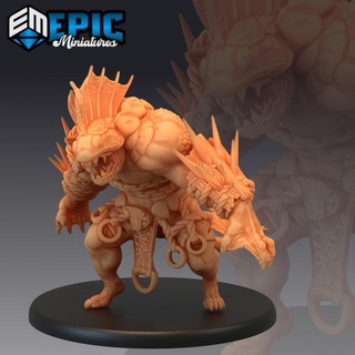 abyss hulk ocean monstrosity fish folk brute sea & water encounter epic-miniatures Store fantasy medieval monster rpg warhammer sla enemy tabletop dungeon dnd pathfinder npc pre-supported supported pre 3d print model - Mito3D