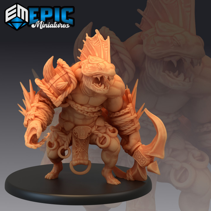 abyss hulk anchor ocean monstrosity fish folk brute sea & water encounter epic-miniatures Store fantasy medieval monster rpg warhammer sla enemy tabletop dungeon dnd pathfinder npc pre-supported supported pre 3D print model - Mito3D