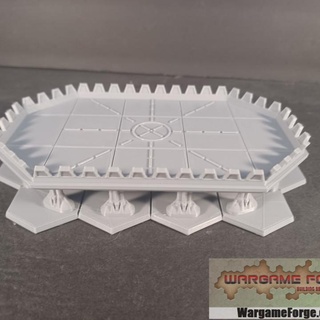 military building 2 hex base large landing platform milhb002 wargame forge Store terrain 6mm battletech 3d print model - Mito3D