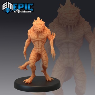 seafolk alpha water folk race ocean & sea encounter epic-miniatures Store fantasy medieval monster rpg warhammer sla enemy tabletop dungeon underwater dnd pathfinder npc pre-supported supported pre 3d print model - Mito3D