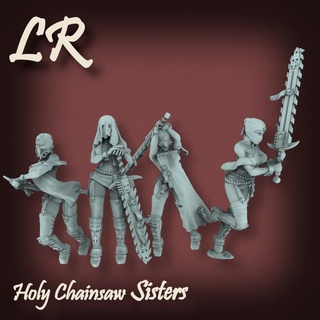 holy chainsaw sisters landon alumbaugh Tabletop Characters & Creatures Store battle female games girl miniatures space toys war wargaming woman miniature hammer scifi tabletop 28mm sci fi chainsword sororita 3d print model - Mito3D