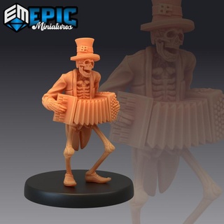 iskelet müzisyen akordeon ölümsüz müzik icracı epic miniatures mağaza fantezi Ortaçağa ait canavar rpg Warhammer sla düşman masaüstü zindan dnd yol bulucu npc pre supported destekli ön 3d print model - Mito3D