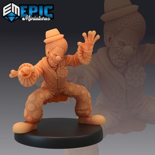 horror clown mime scary circus encounter epic-miniatures Tabletop Characters & Creatures Store fantasy medieval monster rpg warhammer sla enemy carnival tabletop dungeon dnd pathfinder npc pre-supported supported pre 3d print model - Mito3D