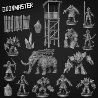 frozen wasteland release goon master Tabletop Characters & Creatures cold human wargaming warhammer miniature ice tabletop chaos polar dnd arctic pathfinder tribe wildling 3d print model - Mito3D