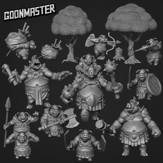 hogs war release goon master Tabletop Characters & Creatures animal creature forest goblin orc ork pig tree wargaming miniature tabletop dnd folk boar scatter hog 3d print model - Mito3D