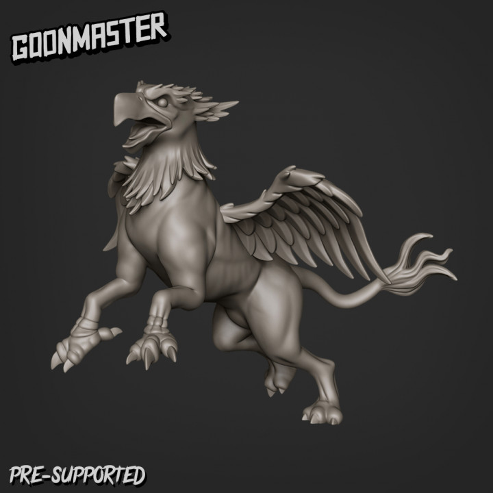 griffon 1 continue Maître table personnages créatures boutique oiseau chien Aigle Lion mini wargaming miniature dnd gryphin 3D print model - Mito3D