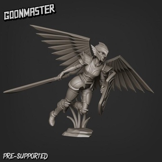 sky elf valkyr 3 goon master Tabletop Characters & Creatures Store viking wargaming wing wings miniature angel flying tabletop paladin flight dnd valkyrie armoured valkarie 3d print model - Mito3D