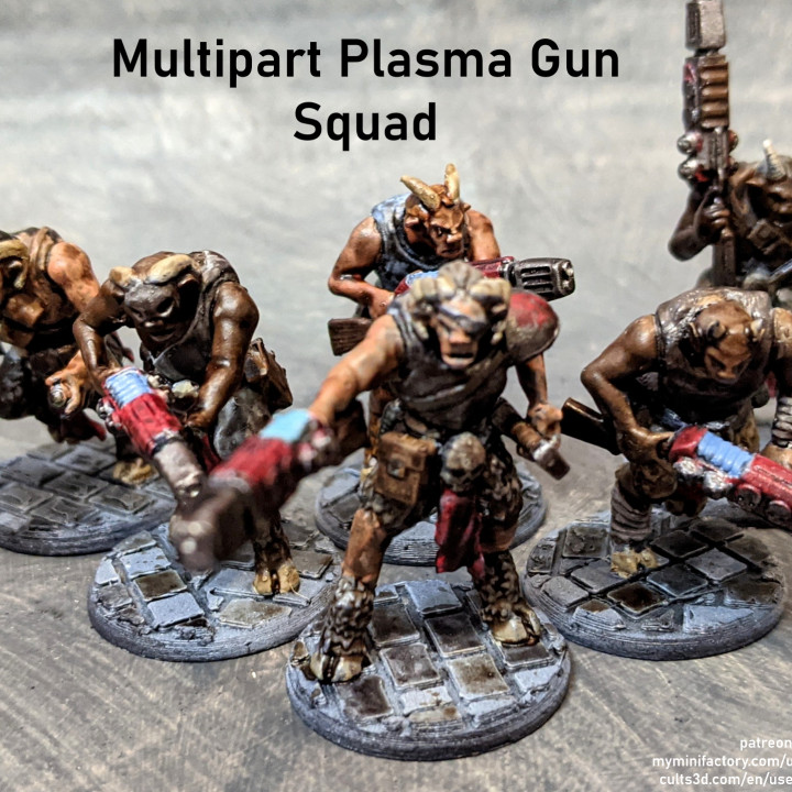 hommes bêtes espace multipart plasma pistolet équipe downtown3d table personnages créatures bête Jeux jeu garde trousse mini modèle wargaming miniature impérial kit 28mm Astra jeux Garde impériale militarum gardes 3D print model - Mito3D