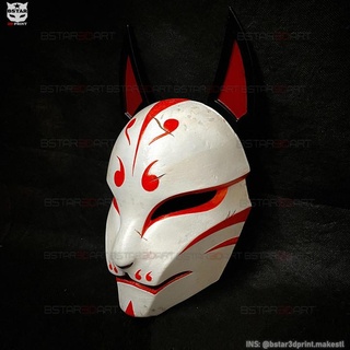 demon kitsune - japanese mask high quality details halloween cosplay 3dpropsdesigns Props & Cosplay Masks and Helmets Store fox-mask kitsune-mask kitsune-cosplay japan-mask halloween-mask ghost-of-tsushima-mask ghost-of-tsushima rabbit-mask animal-mask halloweencosplay japanesemask aragami-mask aragami highqualitydetails aragami-2-mask demonkitsune 3d print model - Mito3D