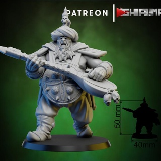 ogre musician persian glutton support ready ghamak Tabletop Characters & Creatures Fantasy Universe Store dragons dungeons fantasy warhammer miniature wargame dnd wh 3d print model - Mito3D