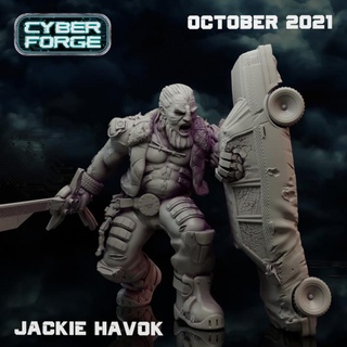 cyber forge savage space jackie havock giant titan miniatures Tabletop Characters & Creatures Sci-Fi Universe Store monster cyberpunk throne thug shadowrun scum havoc 3d print model - Mito3D