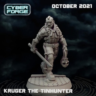 cibernético forja selvagem espaço Kruger caçador latas titã miniaturas tampo mesa personagens criaturas Sci Fi universo loja cyberpunk Vampiro escaramuça mercenário escumalha arma alugada 3d print model - Mito3D