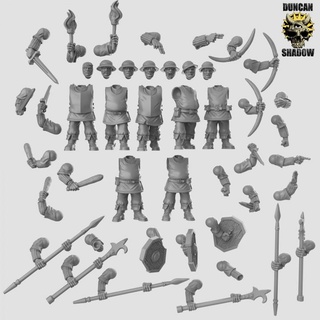 town guard multipart kit pre supported duncan shadow Tabletop accessories Characters & Creatures Fantasy Universe Store fantasy human rpg dungeonsanddragons dnd tabletopgames npc ttrpg presupported townguard mercs multipartkit possable 3d print model - Mito3D