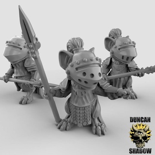 mousle knights spears pre supported duncan shadow Tabletop Characters & Creatures Fantasy Universe Store fantasy knight spear dungeonsanddragons dnd mice tabletopgames anthropomorphic ttrpg anthro presupported humblewood burrowsandbadgers 3d print model - Mito3D