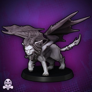 manticora malicioso Mini's mesa caracteres criaturas fantasía universo león monstruo juego rol guerra volador dnd 3d print model - Mito3D