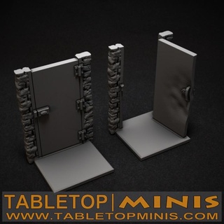 plain metal door zombicide tabletopminis Store modern doors boardgame 3d print model - Mito3D