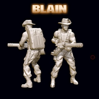 blain fcomin ventilador arte tampo mesa personagens criaturas moderno soldado jogos guerra personagem 28mm 35mm artilheiro 3d print model - Mito3D