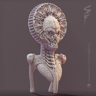 monarch thesurrealfactory Tabletop Characters & Creatures Fantasy Universe Store alien bust horror undead giger biomechanic 3d print model - Mito3D