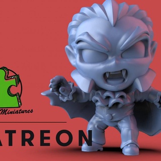 dracula chibi version celia fermoselle Tabletop Characters & Creatures Fantasy Universe Store miniature boardgames monsters chibis hollywoodmonsters 3d print model - Mito3D