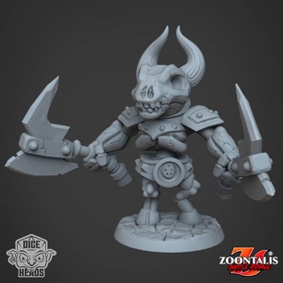 minotaur skeleton presupported included dice heads Tabletop Characters & Creatures Fantasy Universe d&d dnd pre-supported minotaurskeleton 3d print model - Mito3D