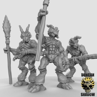 thri-kreen spears pre supported duncan shadow Tabletop Characters & Creatures Fantasy Universe Store bug fantasy insect spear post dungeonsanddragons ant dnd folk tabletopgames anthropomorphic anthro apocalyptic presupported darksun 3d print model - Mito3D