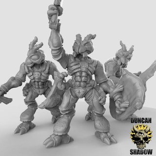 thri-kreen swords shields pre supported duncan shadow Tabletop Characters & Creatures Fantasy Universe Store bug creature insect rpg sword dungeonsanddragons ant dnd tabletopgames anthropomorphic ttrpg anthro presupported darksun 3d print model - Mito3D