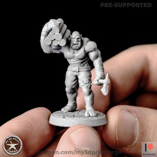 orc peon woodworker my3dprintforge Tabletop Characters & Creatures Fantasy Universe Board Games Store model wood work miniature resin lazy warcraft dnd worker complete pre-supported 3d print model - Mito3D