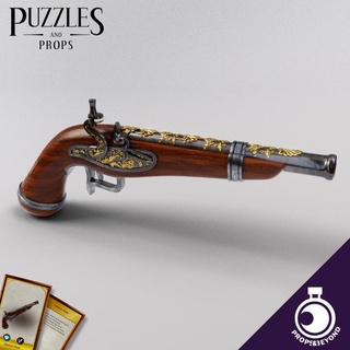 prop flintlock pistol props&beyond accessory ancient card dragons dungeons epic fantasy gaming gift gun item master medieval roleplay rpg toy warhammer magic cosplay props steampunk renaissance supportless tabletop puzzles real beyond size d&d dnd dm 5e stat representation gm gamemaster wondrous in-game 3d print model - Mito3D