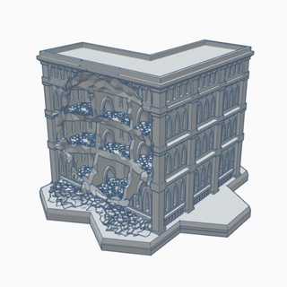 gothic ruined building 15 hex base grhb015 wargame forge Store terrain 6mm battletech 3d print model - Mito3D