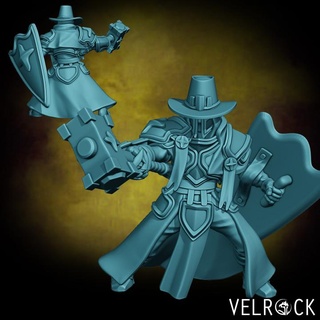 witch hunter cleric sword hammer crossbow shield male presupported velrock art miniatures Toys & Games Tabletop Characters Creatures Fantasy Universe Board Store fantasy fighter warhammer paladin inquisitor dungeons dragons sigmar supported 3d print model - Mito3D