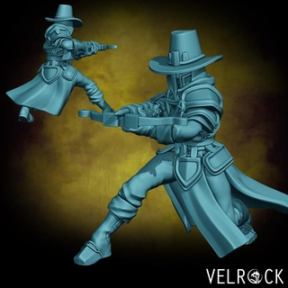 witch hunter cleric crossbow rifle female presupported velrock art miniatures Toys & Games Tabletop Characters Creatures Fantasy Universe Board Store fantasy fighter shield sword warhammer paladin inquisitor dungeons dragons sigmar supported 3d print model - Mito3D