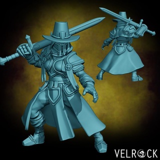 witch hunter cleric sword hammer crossbow female presupported velrock art miniatures Toys & Games Tabletop Characters Creatures Fantasy Universe Board Store fantasy fighter shield warhammer paladin dungeons dragons sigmar supported 3d print model - Mito3D